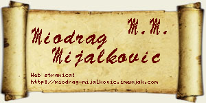 Miodrag Mijalković vizit kartica